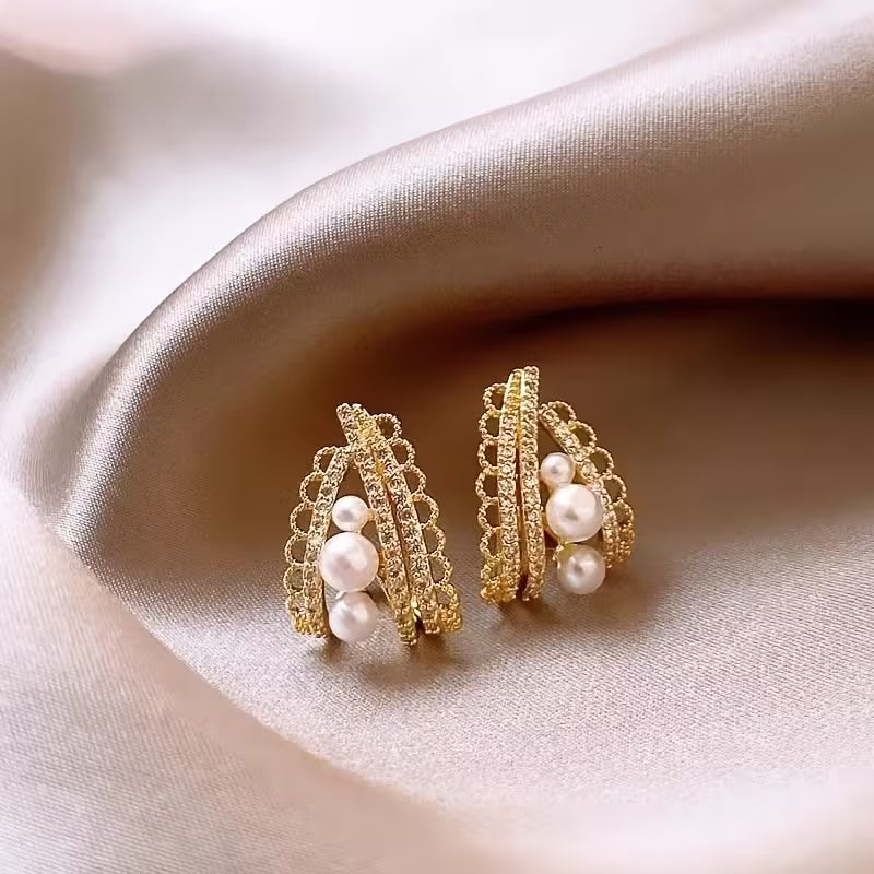 Francuskie Vintage’owe Kolczyki Sztyfty Sparkle