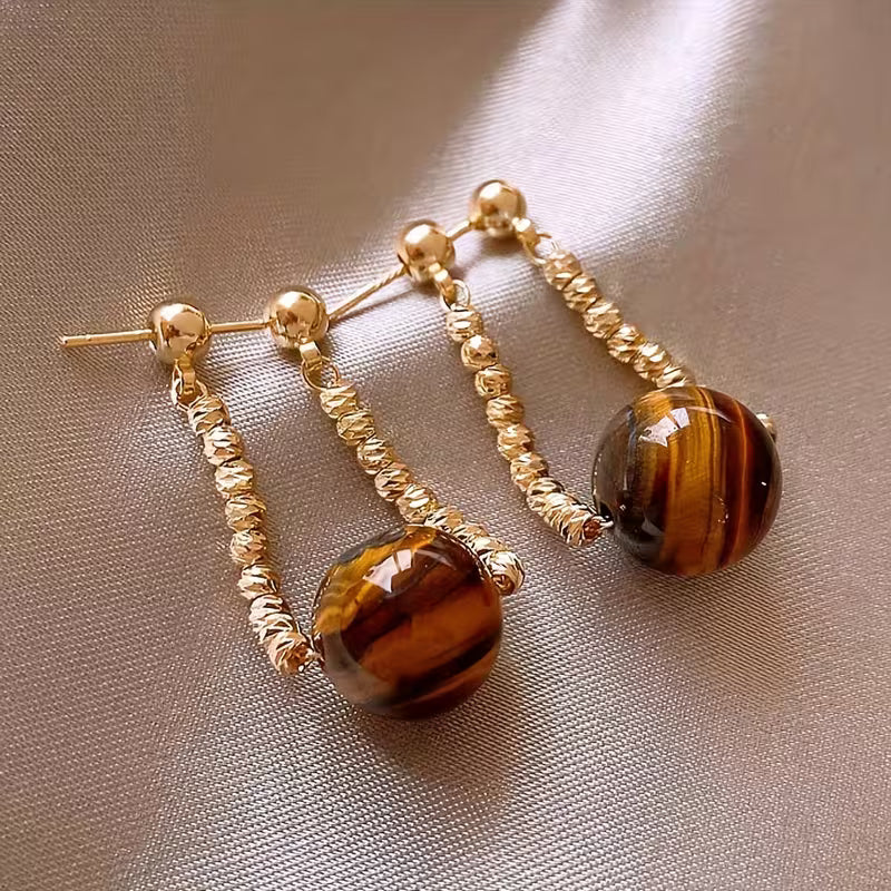 Golden Amber Grace Drop Earrings