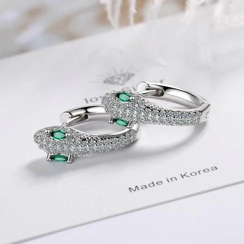 Silver Snake Earrings