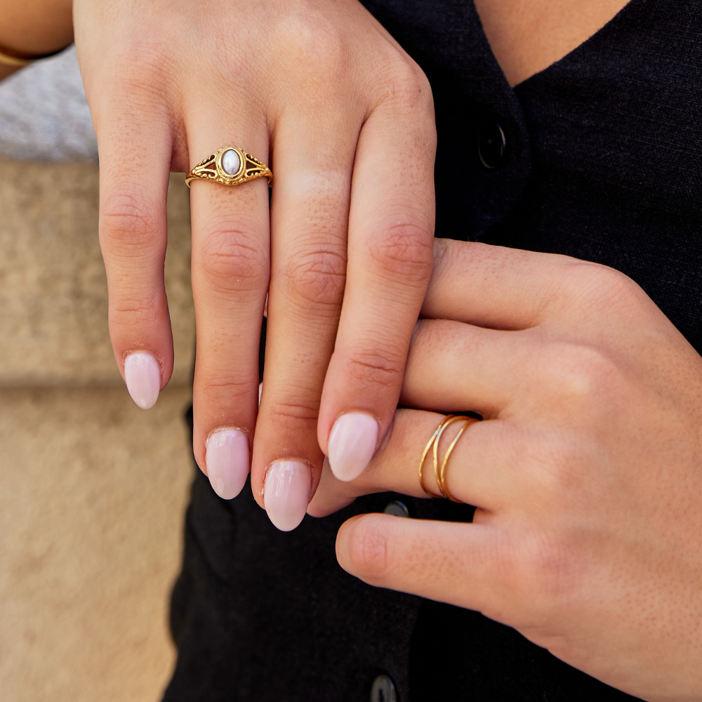 Gold minimalist wrap ring