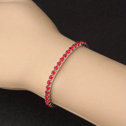 Silver ruby tennis bracelet