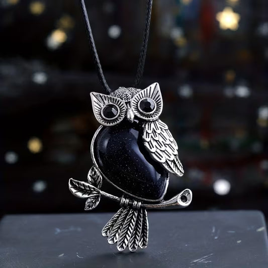 Midnight Owl Elegance Pendant