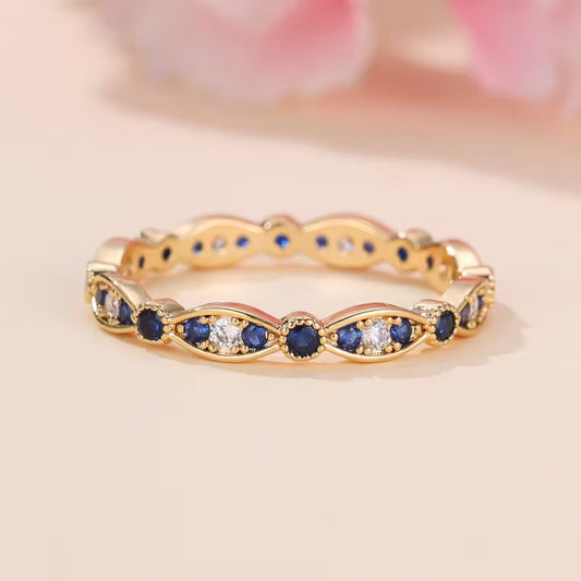 Blue Elegance Sparkle Ring