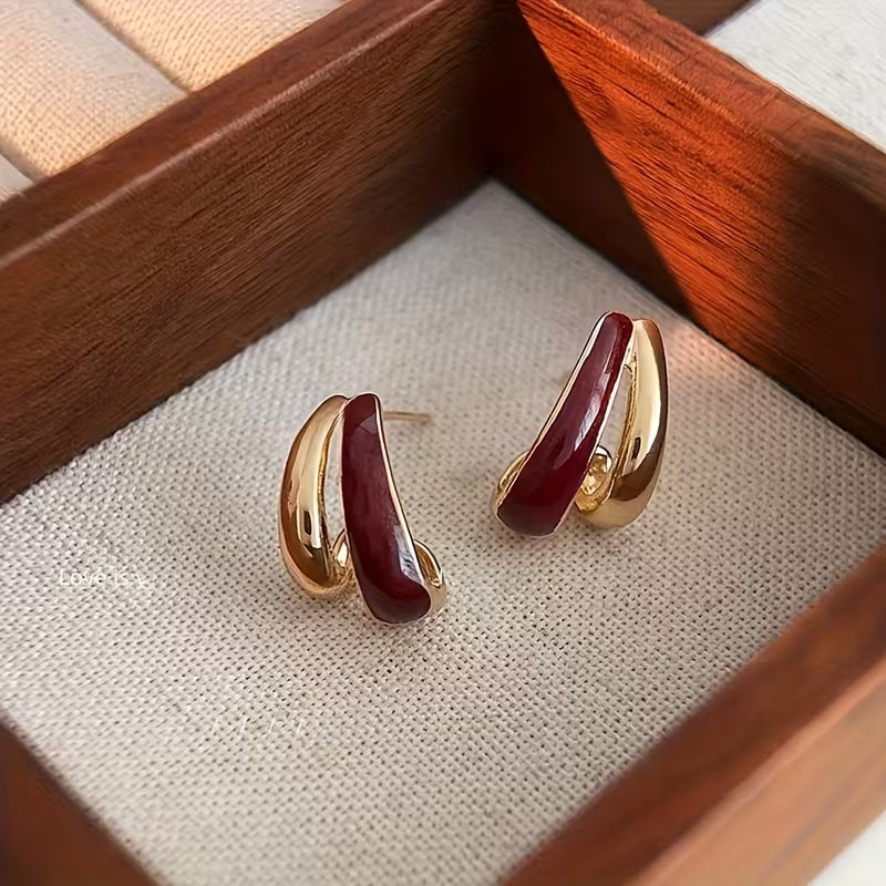 Classic Red Glaze Earrings