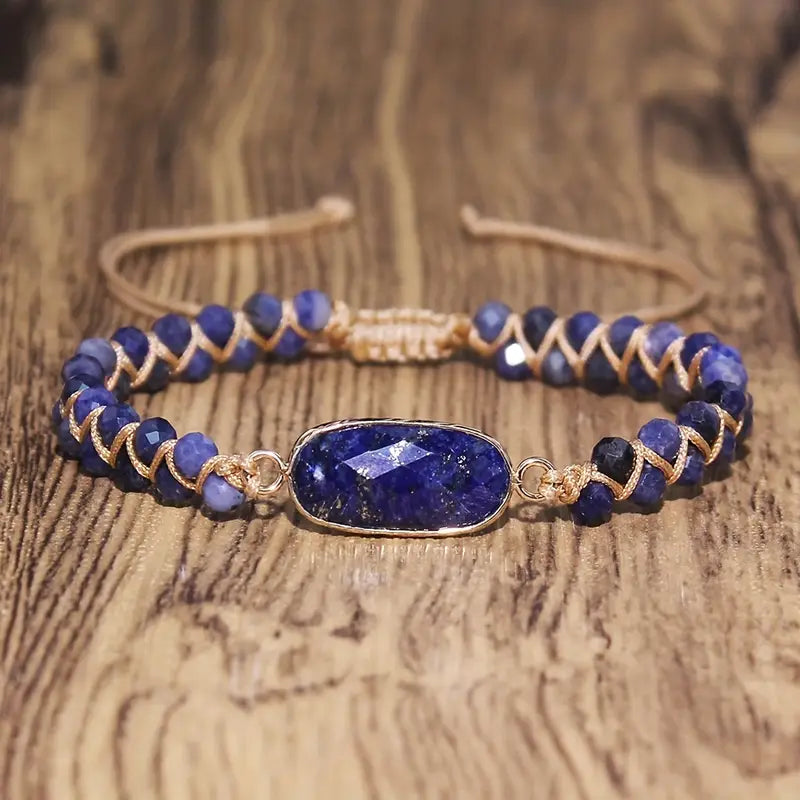 Elegant Natural Stone Charm Beaded Bracelet