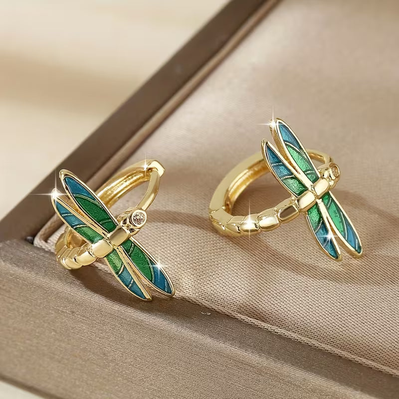 Verdant Dragonfly Elegance Rings