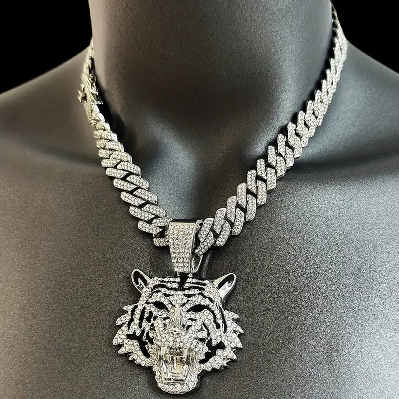 Men’s Gold Plated Tiger Pendant Necklace