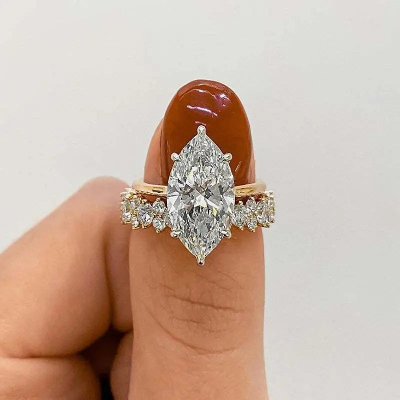 Marquise Diamond Gold Ring