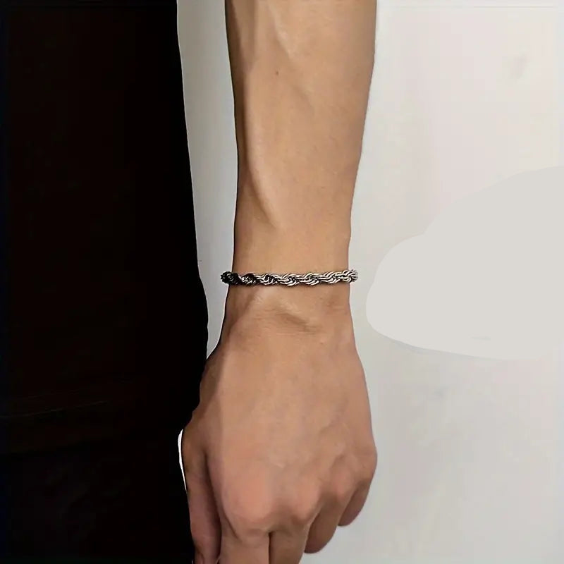 Stainless Steel Cuban Link Chain Bracelet Polished Finish