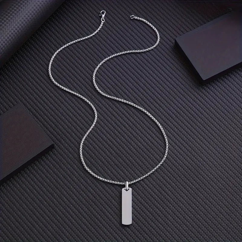 Simple Geometric Rhombus Stainless Steel Necklace