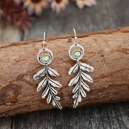 Willow Light Vintage Leaf Drop Earrings