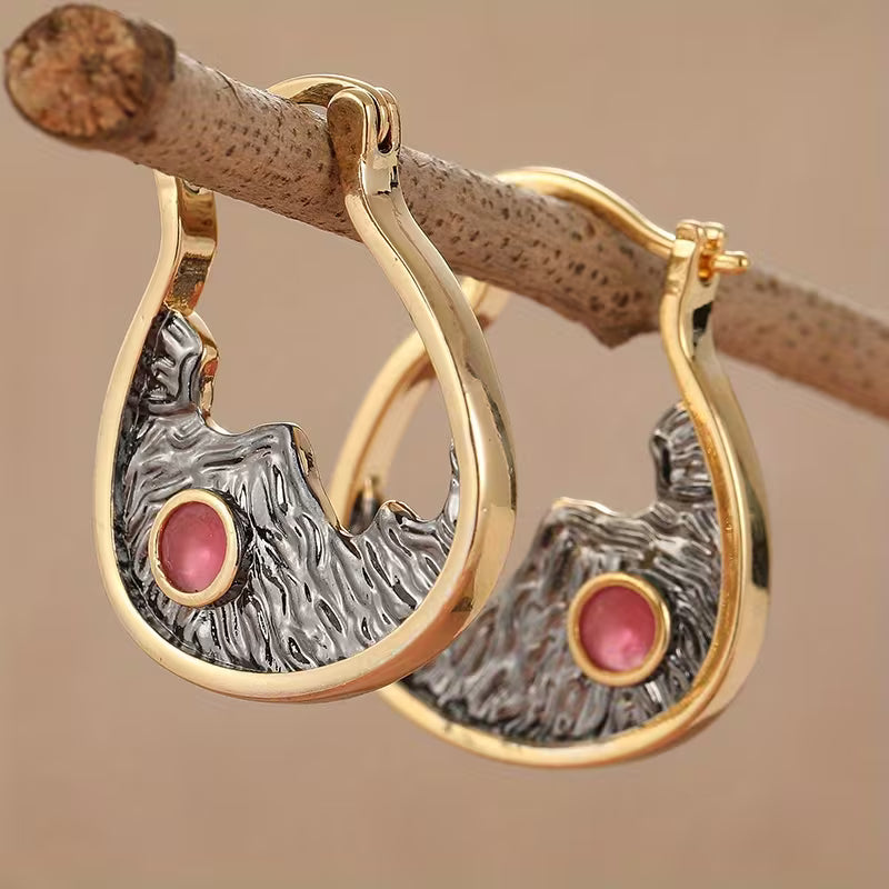 Bohemian Red Mountain Peak Earrings