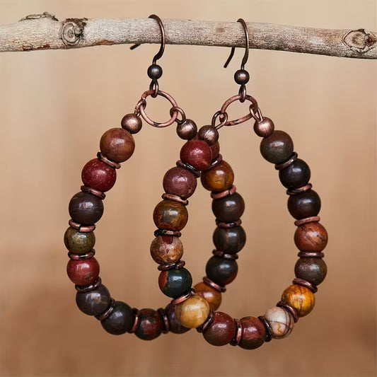 Autumn Earthtone Heirloom Hoop Earrings