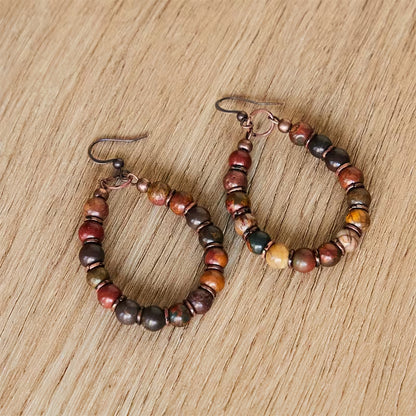 Autumn Earthtone Heirloom Hoop Earrings