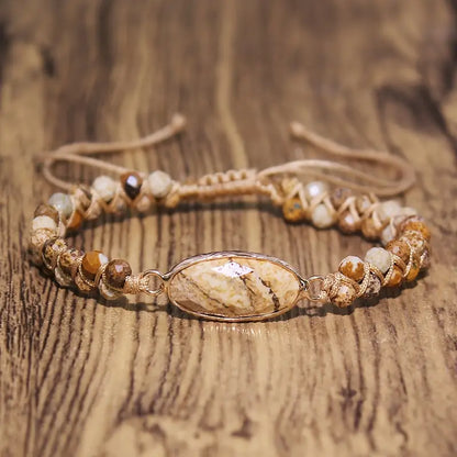 Elegant Natural Stone Charm Beaded Bracelet