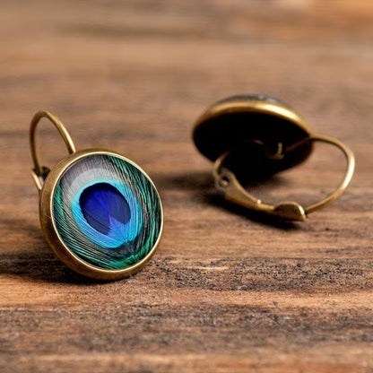 Emerald Plume Serenity Drop Earrings