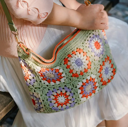 Flower Crochet Shoulder Bag