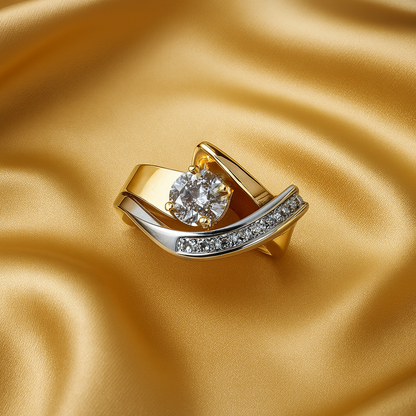 Dual-Tone Vintage Zirconia Ring