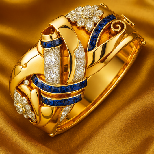 Blue Zirconia Vintage Gold Ring