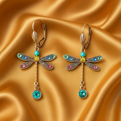 Modern Dragonfly Carved Earrings