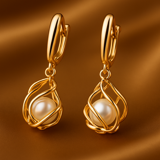 Luxe Gold Pearl Earrings