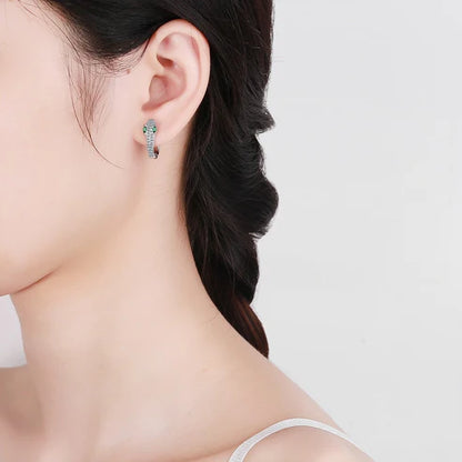 Silver Snake Earrings