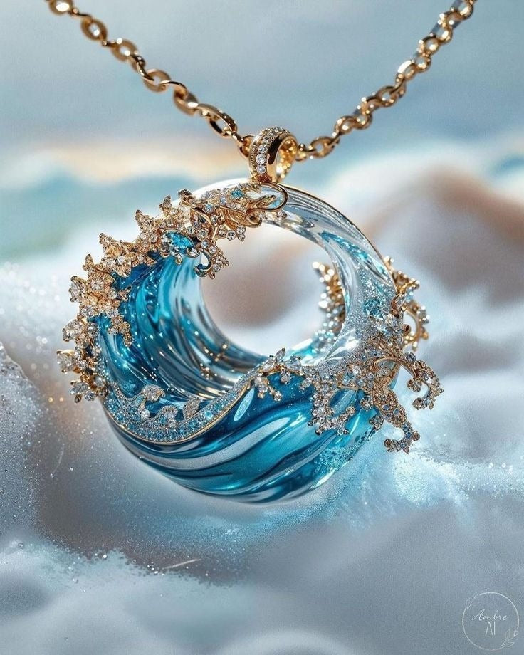 Stormy Sea Pendant Necklace