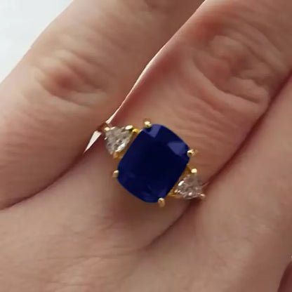 Josephine | Gold Ring With Blue Zircon