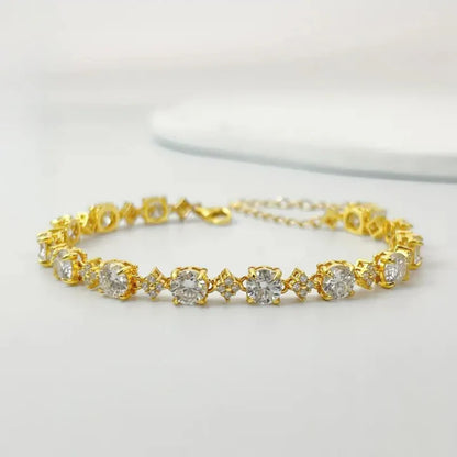 Gold Plated Moissanite Tennis Bracelet