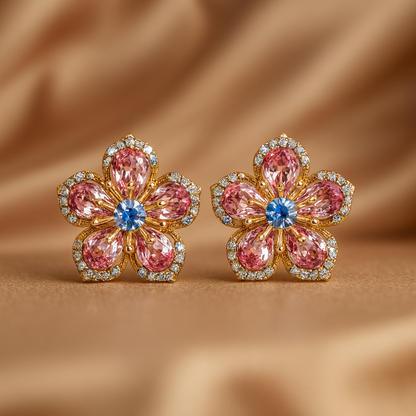 Silver Multicolored Zirconia Earrings