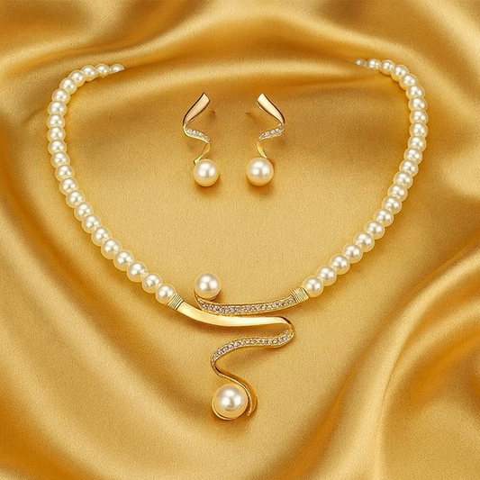 Pearl Jewelry Set – Necklace & Earrings