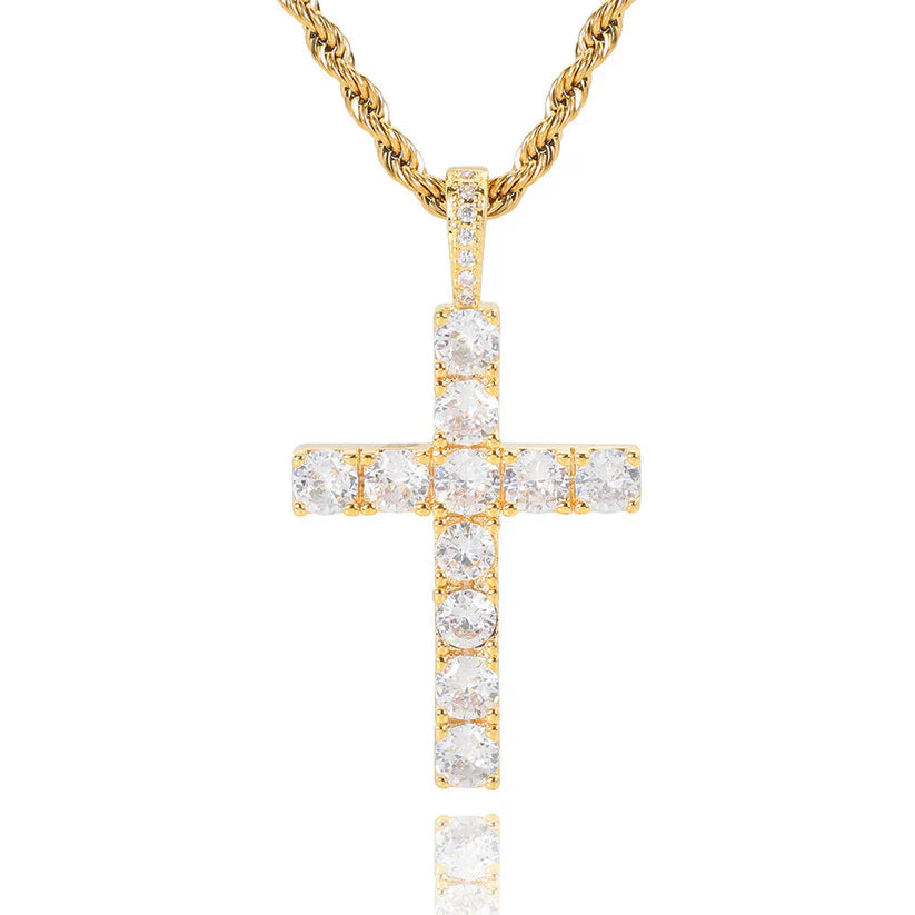 Moissanite cross necklace