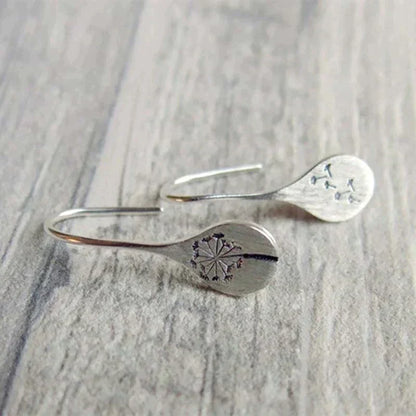 1+1 Offer: Silver Dandelion Leaf Earrings