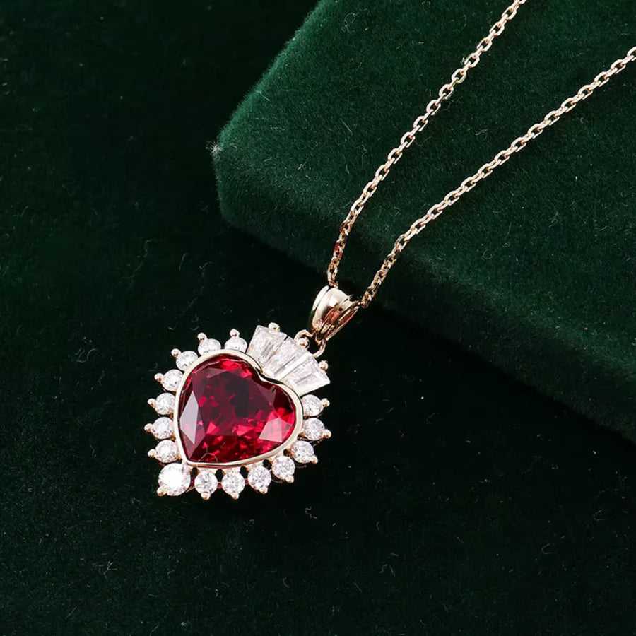 Ruby & Moissanite Gemstone Necklace