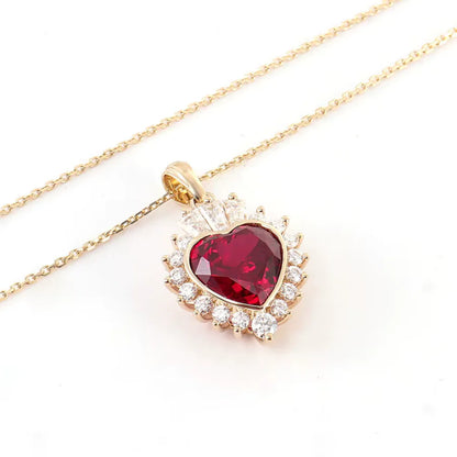 Ruby & Moissanite Gemstone Necklace