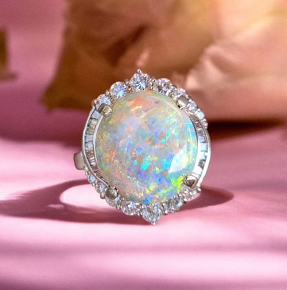 Oval Cut Opal Engagement Ring