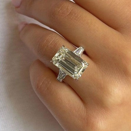 Emerald Cut Three-Stone Cocktail Engagement Ring