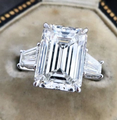 Emerald Cut Three-Stone Cocktail Engagement Ring