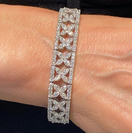 Marquise Cut White Sapphire Bracelet
