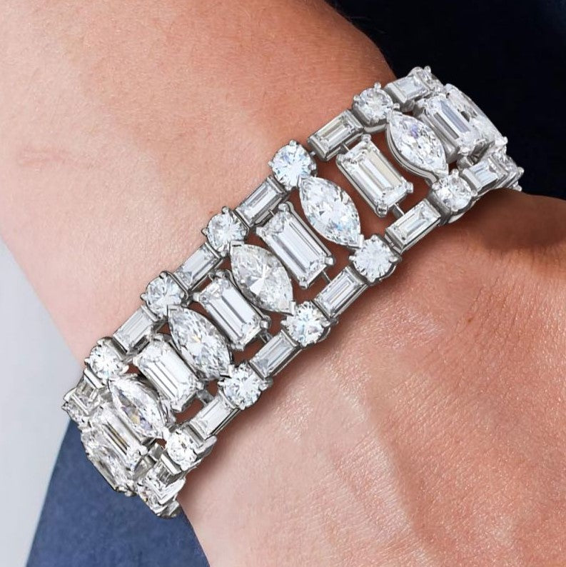 Emerald Cut White Sapphire Bracelet