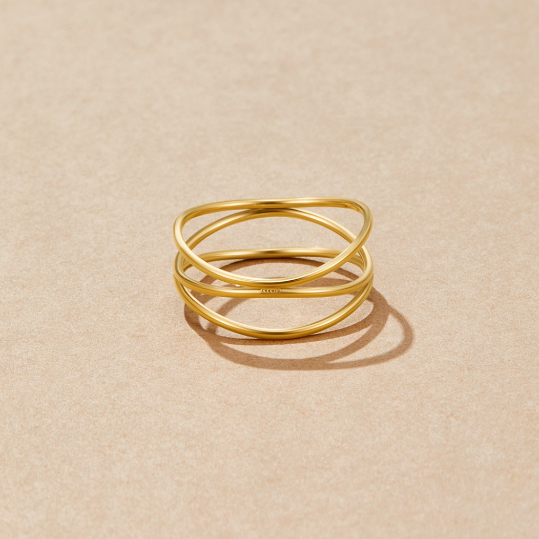 Gold minimalist wrap ring