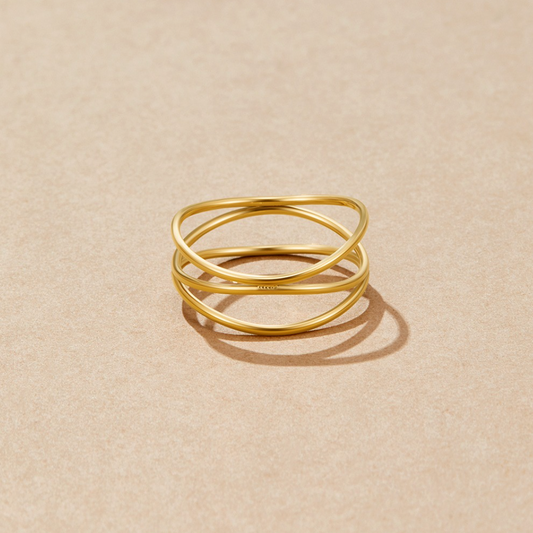 Gold minimalist wrap ring
