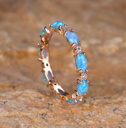 Platinum Heart-Shaped Opal Diamond Ring