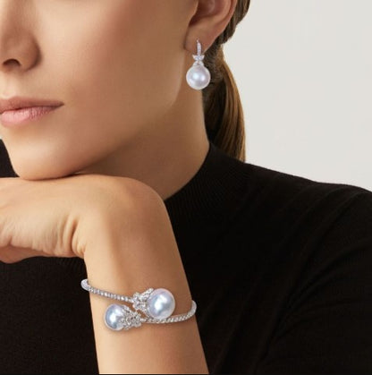 Round Pearl Jewelry Set – Earrings & Bracelet