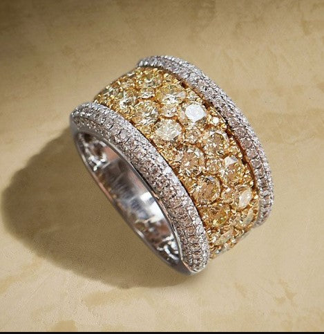 Two Tone Yellow Sapphire Ring for Women