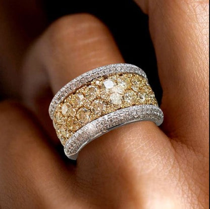 Two Tone Yellow Sapphire Ring for Women