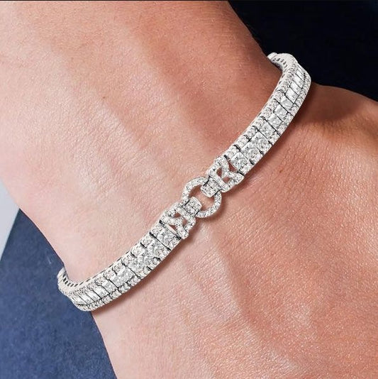 Emerald Cut White Sapphire Bracelet