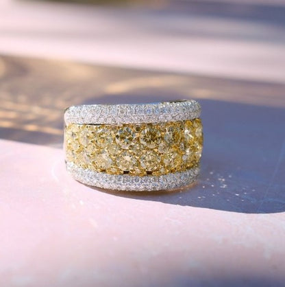 Two Tone Yellow Sapphire Ring for Women