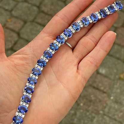 Oval & Round Cut Blue Tanzanite Bracelet
