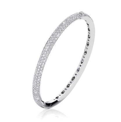 Elegant Pave Set Round Cut Bangle
